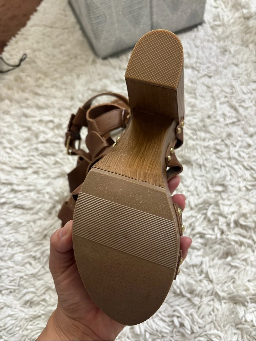 Route 66 Brown Platform Strappy Block Heel Sandals